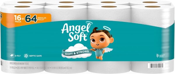 Angel Soft Toilet Paper 16 Mega Rolls